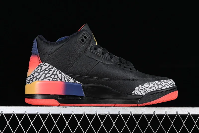 All categories Air Jordan Jordan series basketball shoes Air Jordan 3 LW version J Balvin x Air Jordan 3 Retro "Rio" AJ3 Joe 3 Black Rainbow FN0344-001